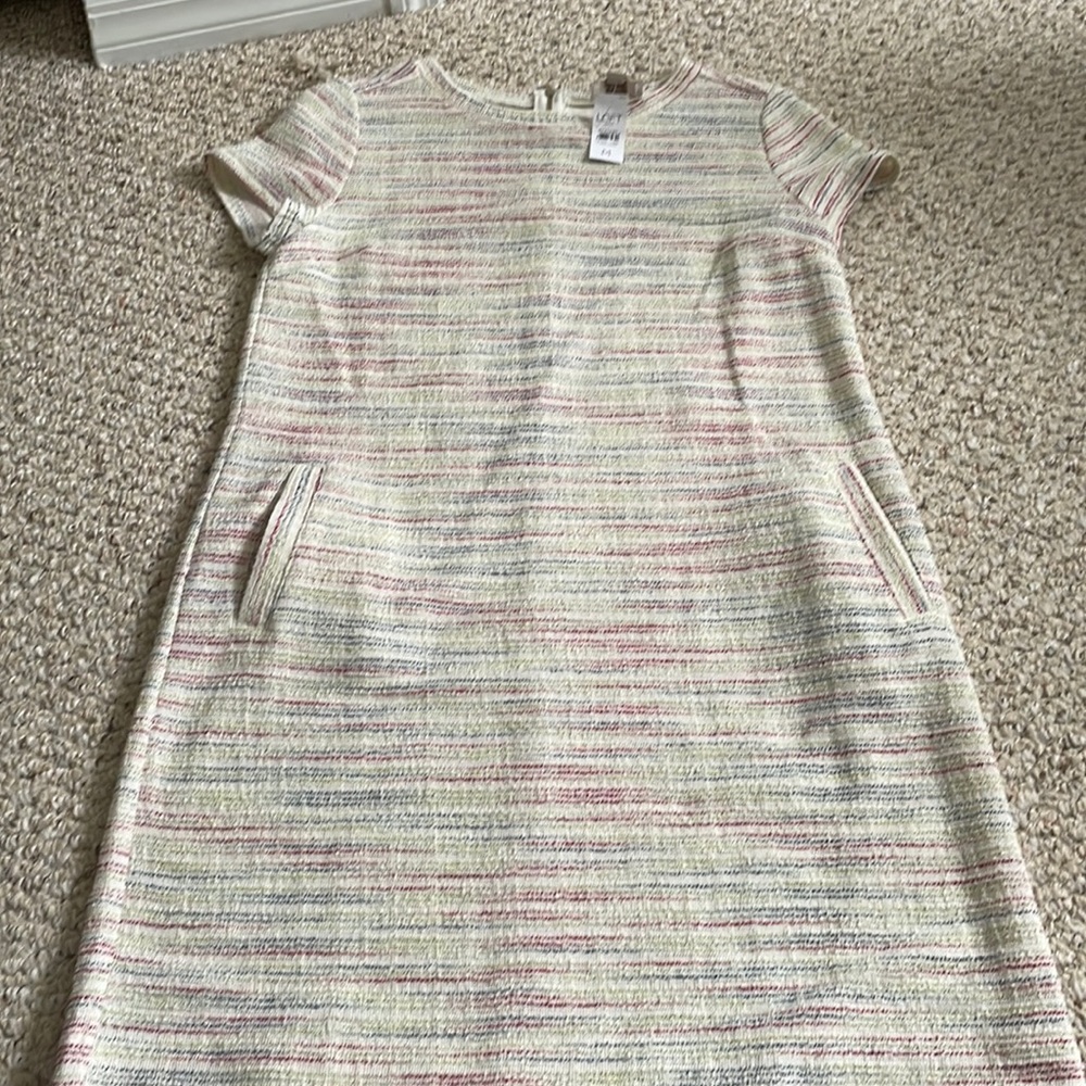 LOFT Pastel Tweed Shift NWT